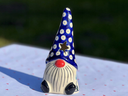 Świecznik krasnal gnom Ceramika Bolesławiec 2 gatunek