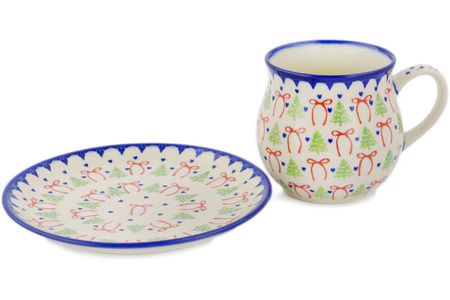 Zestaw talerz z kubkiem Ceramika Bolesławiec