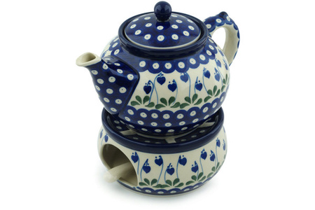 Czajnik 1200 ml z podgrzewaczem Ceramika Artystyczna Bolesławiec