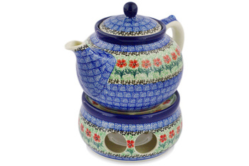 Czajnik 1200 ml z podgrzewaczem Ceramika Artystyczna Bolesławiec