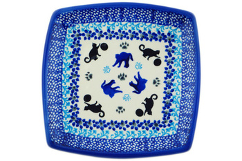 Talerz kwadratowy 18 cm Ceramika Bolesławiec