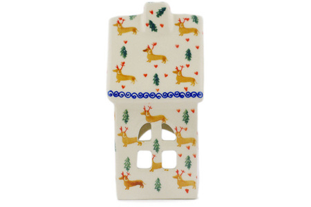 Świecznik Domek Ceramika Bolesławiec