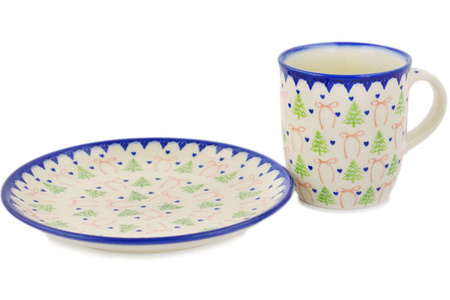 Zestaw talerz z kubkiem Ceramika Bolesławiec