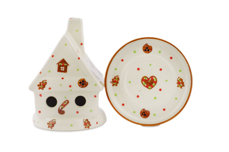 Świecznik Domek Ceramika Bolesławiec