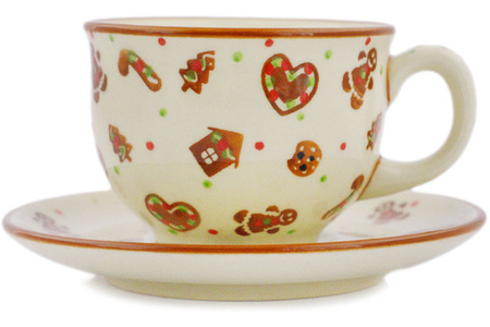 Filiżanka 220 ml z Podstawką Ceramika Bolesławiec