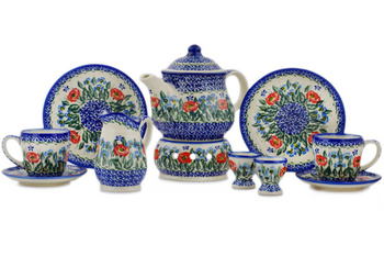 Serwis śniadaniowo-kawowy Ceramika Bolesławiec