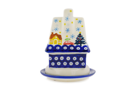 Świecznik Domek Ceramika Bolesławiec