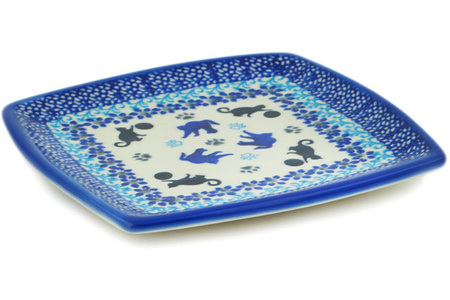 Talerz kwadratowy 18 cm Ceramika Bolesławiec