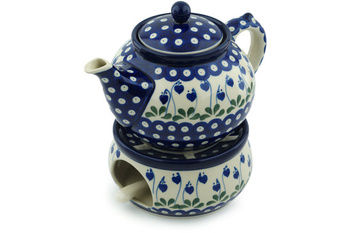 Czajnik 1200 ml z podgrzewaczem Ceramika Artystyczna Bolesławiec